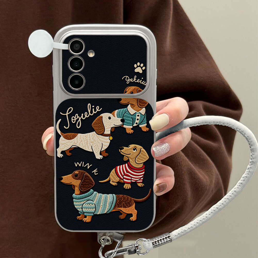 Cartoon Dachshund Phone Case F - Camera Wrist Strap review and price