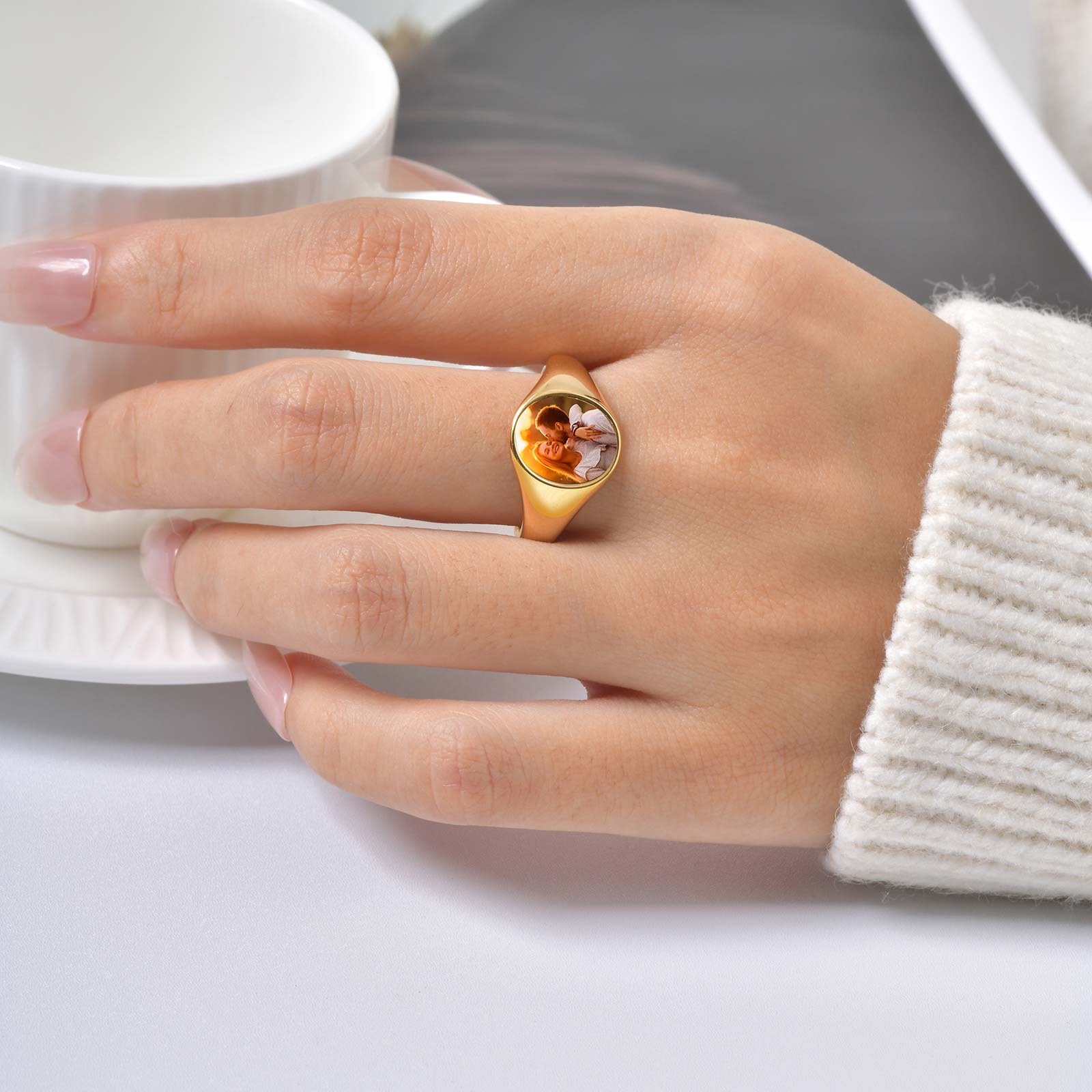 Custom Photo Signet Ring for W - Photography Logo review and price